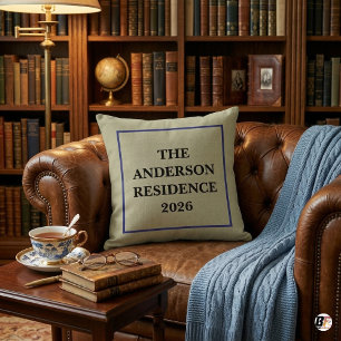 Custom Anderson Residence 2026 Established Year Pe Cushion