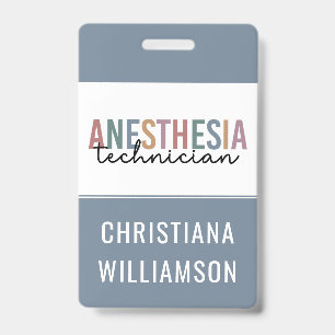 Custom Anesthesia Technician Retro Anesthetic Tech ID Badge