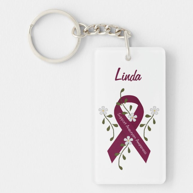 Custom Aneurysm Awareness Keychain (Front)