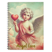 custom angel carved with heart