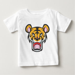 Custom Angry Tiger Cartoon Baby T-Shirt