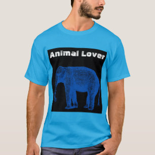 Custom Animal Lover Text Teal Basic Dark T-Shirt 