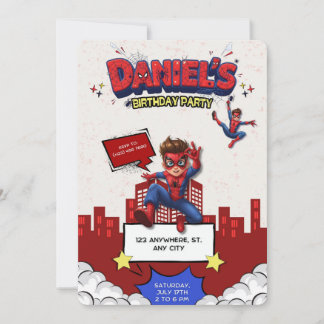 Custom Anime Spider-Man Birthday Invitation 