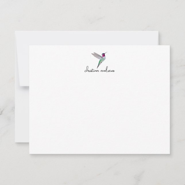 Custom Anna's Hummingbird  Card (Front)
