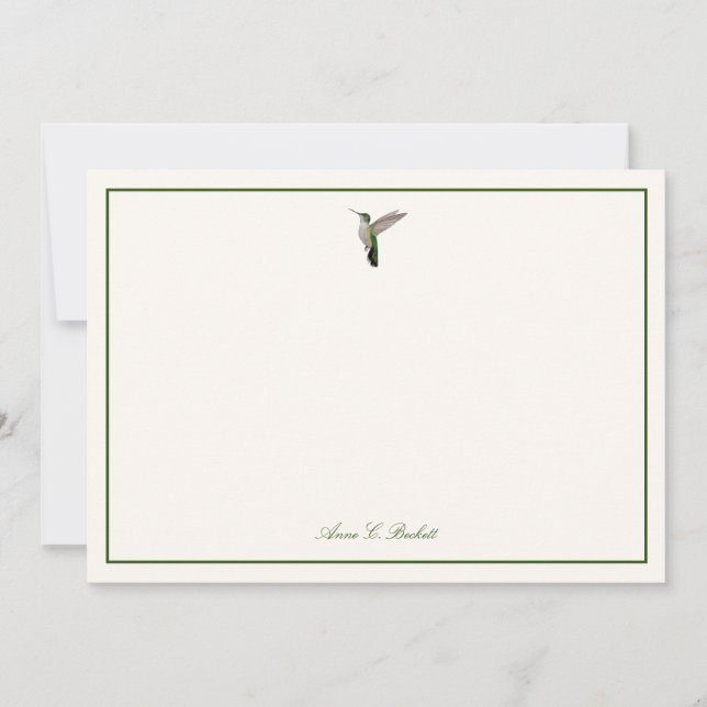 Custom Anna's Hummingbird Note Card (Front)