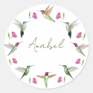 Custom Anna's Hummingbirds Classic Round Sticker