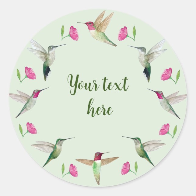 Custom Anna's Hummingbirds  Classic Round Sticker (Front)