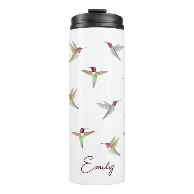 Custom Anna's Hummingbirds Thermal Tumbler (Front)