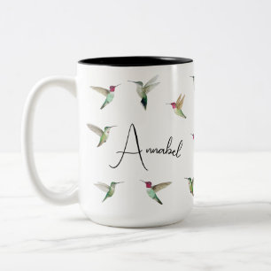 Custom Anna's Hummingbirds Two-Tone Coffee Mug