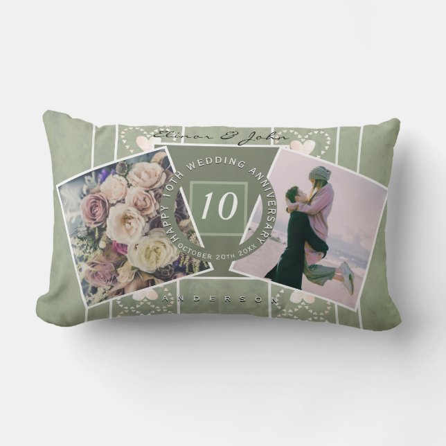 Custom Anniversary 2 Photos+Templates   Canvas Pri Lumbar Cushion (Front)