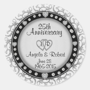 Custom Anniversary Clock Classic Round Sticker