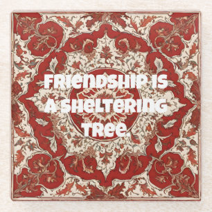 Custom Anniversary Gifts for Friends Persian Tiles Glass Coaster