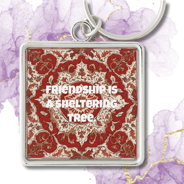 Custom Anniversary Gifts for Friends Persian Tiles Key Ring (Custom Anniversary Gifts for Friends Persian Tiles)