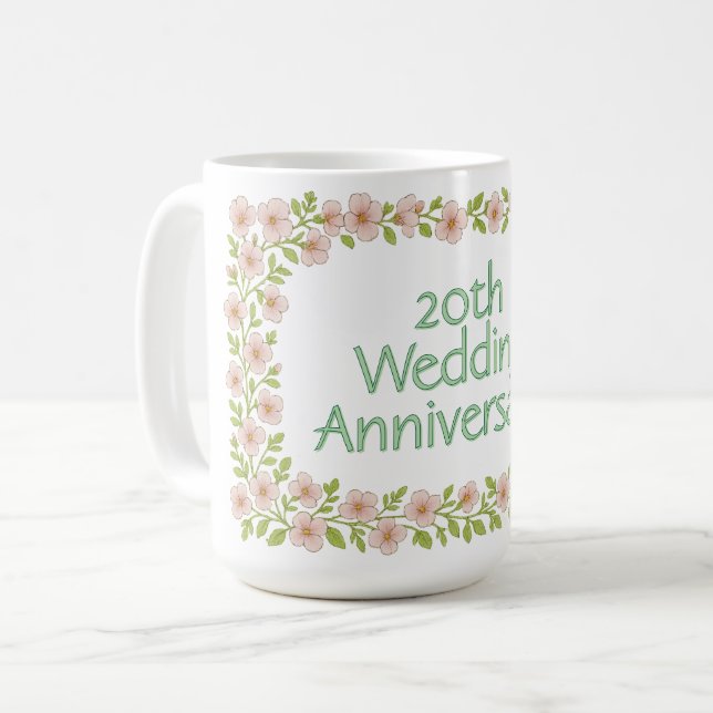 Custom anniversary greeting coffee mug (Front Left)