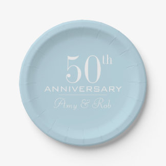 Custom Anniversary modern stylish minimalist Paper Plate