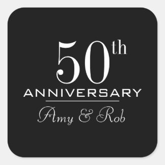 Custom Anniversary modern stylish minimalist Square Sticker