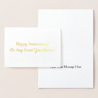 Custom Anniversary or Event Message Inside Gold