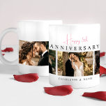 Custom Anniversary Photo Collage Coffee Mug<br><div class="desc">Celebrate your love story with our Custom Anniversary Photo Collage Coffee Mug,  designed with an elegant and modern touch. Personalise it with three cherished photos and the year of your anniversary,  making it a thoughtful wedding anniversary gift or a special treat for Valentine's Day!</div>
