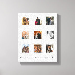 Custom Anniversary Photo Collage Frame Canvas Print