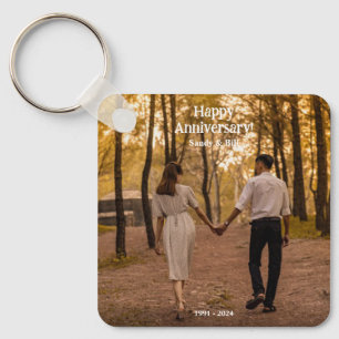Custom anniversary photo create your own key ring