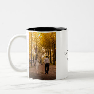 Custom anniversary photo create your own Two-Tone coffee mug