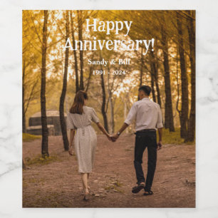 Custom anniversary photo create your own wine label