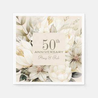 Custom Anniversary vanilla cream bouquet Napkin