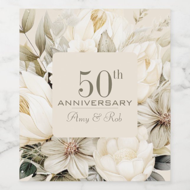 Custom Anniversary vanilla cream bouquet Wine Label (Single Label)