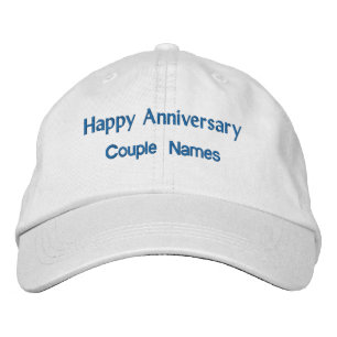 Custom Anniversary Wishes Couple Names Text Hats