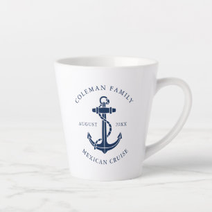 Custom Annual Cruise Nautical Boat Anchor Swag Latte Mug