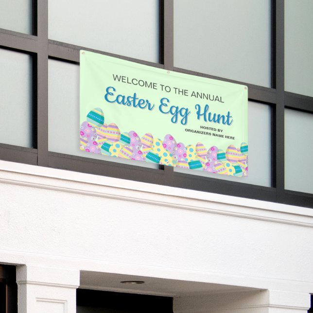 Custom Annual Easter Egg Hunt Colourful Banner (Outside Building)