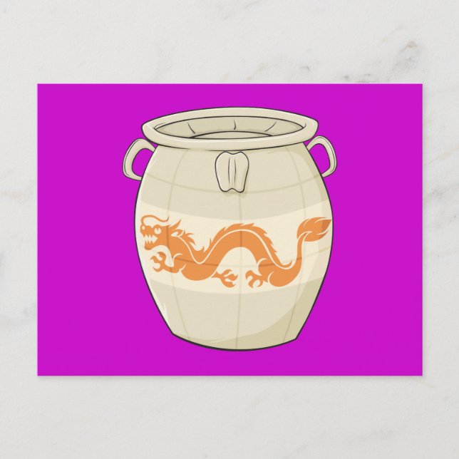 Custom Antique Oriental Chinese Vase Jar Invites (Front)