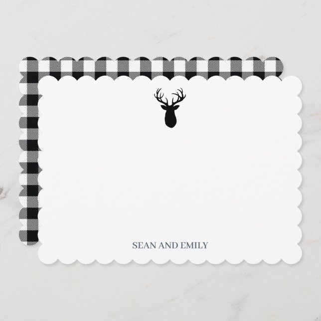 Custom Antler Deer Wilderness Logo Stationary Thank You Card (Front/Back)