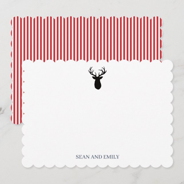 Custom Antler Deer Wilderness Logo Stationary Thank You Card (Front/Back)