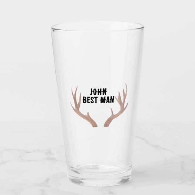 Custom antler Glass Tumbler (Front)