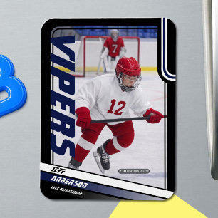 Custom Apex Blue Ice Hockey Photo Magnet