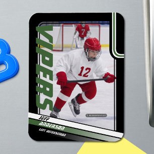 Custom Apex Green Ice Hockey Photo Magnet