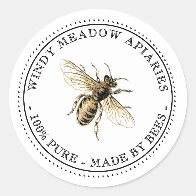 Custom Apiary Beekeeper Product Label Made By Bees (Front)