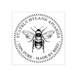 Custom Apiary Honey Bee Stamp