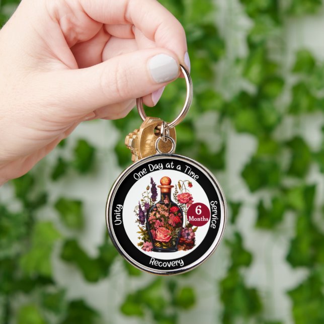 Custom Apothecary Recovery Milestone Gift  Key Ring (Hand)