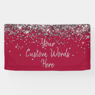 Custom Apple and Silver Customised Birthday Party Banner