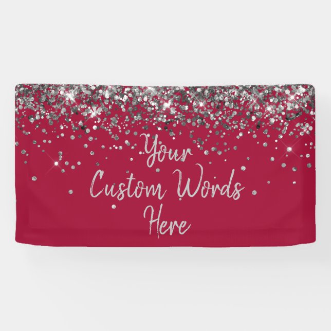 Custom Apple and Silver Customised Birthday Party Banner (Horizontal)