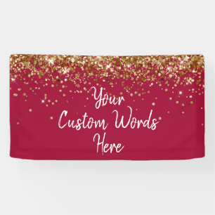 Custom Apple Gold White Birthday Party Photo Booth Banner