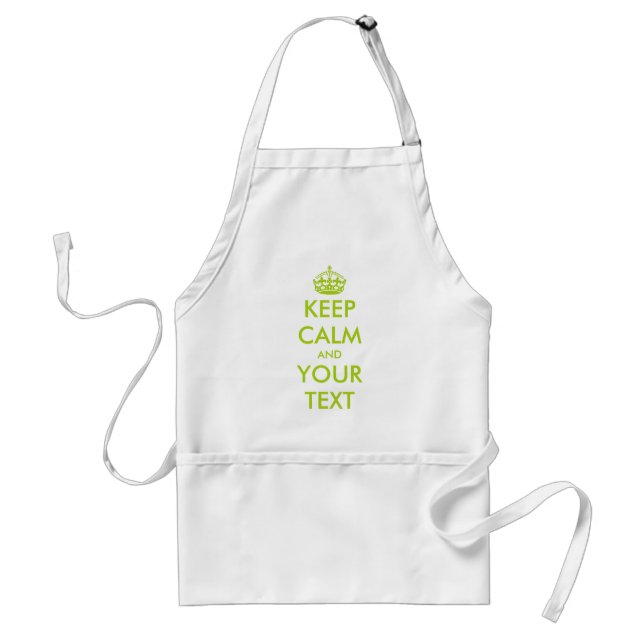 Custom apple green keep calm and your text short standard apron (Front)