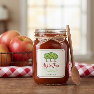 Custom Apple Jam Homemade with Love Square Sticker