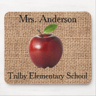 Custom Apple & Jute Teacher mousepad
