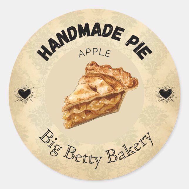 Custom Apple Pie Labels | Personalised Bakery Pack (Front)