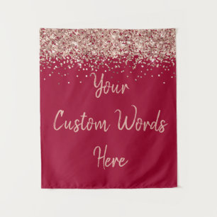 Custom Apple & Rose Gold Personalized Photo Booth Tapestry