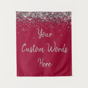 Custom Apple Silver Personalised Photo Booth Prop Tapestry