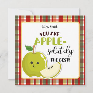 Custom Apple-solutely The Best Teacher Appreciatio Card